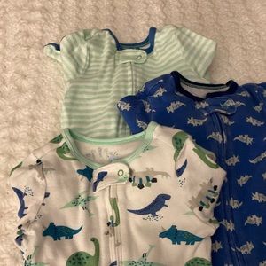 3pk Dino Zip-Up Sleep N' Play - Cloud Island